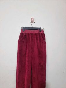 Burgundy Velvet Joggers