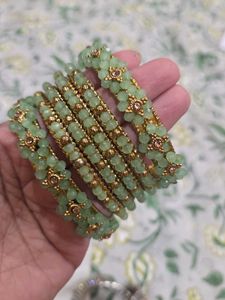 4 Bangle 2 Kada Set Of Green