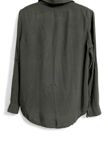 Olive Green Button-Up Top women