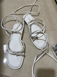 Strappy Tie-Up Flat Sandals