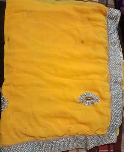 Yellow Embellished Saree