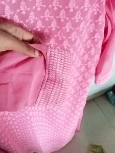 Pink Embroidered Kurti