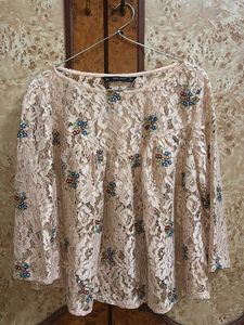 Zara Floral Lace Top | Size L