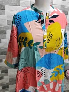 Abstract Print Tunic Top