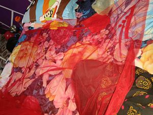 New Cherry Red Heavy Saree With Attached