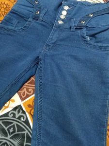 High-Waisted Denim Jeans