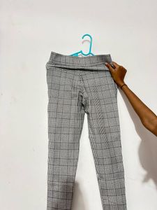 Plaid High-Waisted Pants