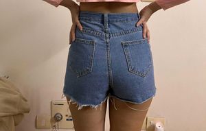 Trendy High waisted Jean Shorts