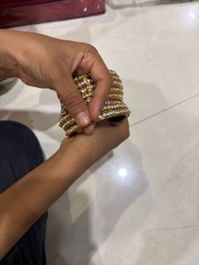 Gold & Rhinestone Bangle Set