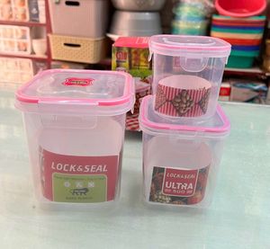 Lock&amp;Seal Container Set Of 3 + Freebie