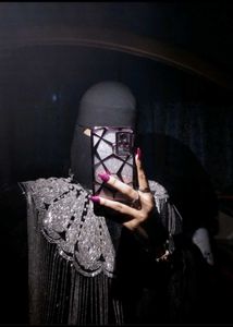 Elegant Embellished Black Cape