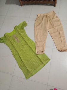 Green Cotton Kurta Set