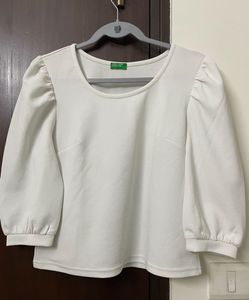 White Puff Sleeve Top