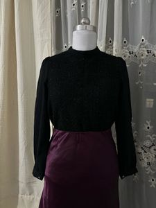 Vintage Black Embellished Top