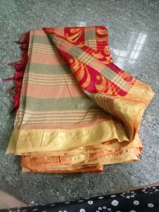 Red Colour Cotton Saree