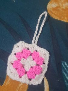 Handmade Crochet Flower Granny Square Ornament