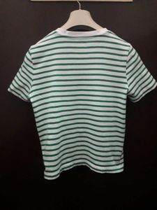 ZARA green Striped Tee