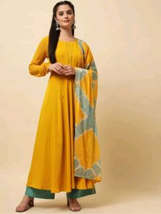 Yellow Anarkali Suit with Dupatta