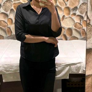 Classic Black Button-Down Shirt