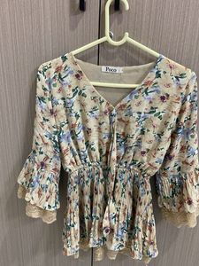 Floral Pleated Top