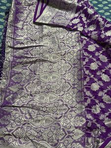 Purple Georgette Saree