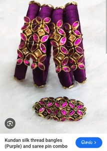 Beautiful Bangles With Saree Pin