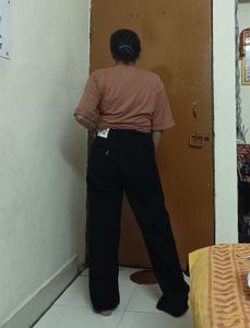 High Waisted Straight Fit Black Jeans