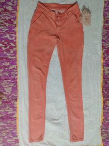 Salmon Skinny Jeans