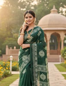 Elegant Green Floral Saree