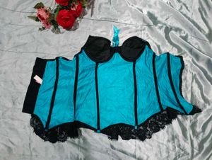 ImportedTeal Lace Corset Top