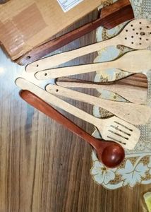 Wooden Kitchen Spoons Set