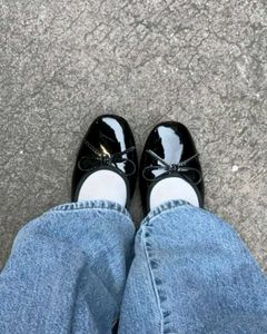 Red Patent Leather Mary Janes Flats