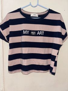 Striped 'My Art' Tee