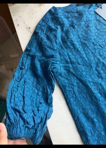 Blue lace top