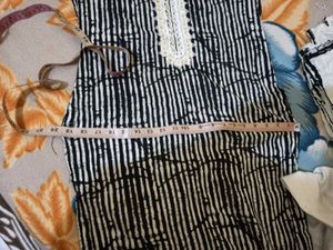 Striped Kurti with Dupatta Set