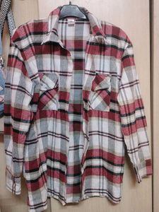 Red &amp; White Plaid Flannel Shirt