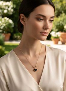 Elegant Black Clover Necklace