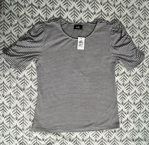 Striped Puff Sleeve Top