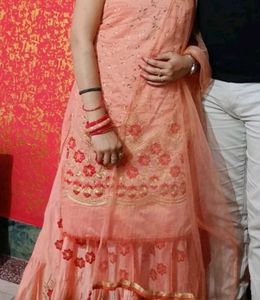 Elegant Peach Maxi Dress