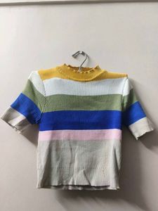 Striped Ribbed Knit Top