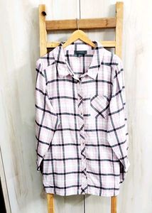 Light Pink Chek Design Cotton Shirt Size-46