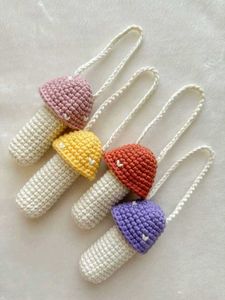 Crochet Mushroom Design Lipbalm Holder