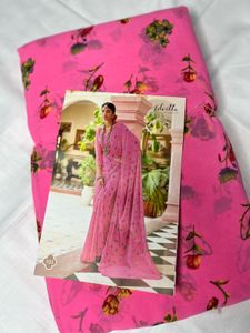 GEORGETTE FLORAL SAREE FOR WOMEN