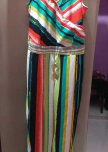 Women Multicoloured Striped Basic Jumpsuit