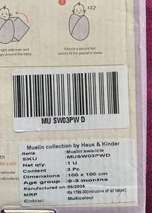 haus &amp; kinder Muslin Swaddles – Pack of 3