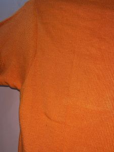 Orange Ribbed Mock Neck Top