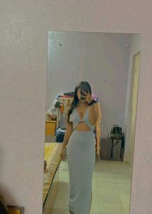 Blue Cutout Maxi Dress