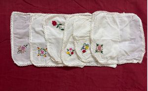 Vintage Embroidery Handkerchief Set of 6