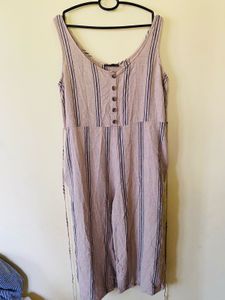 Striped Button Down Jumpsuit