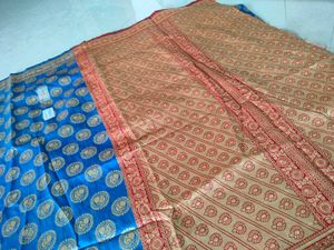 Elegant Printed Saree 💙♥️